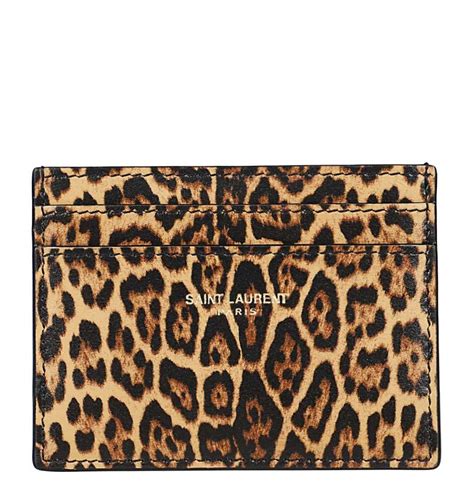 ysl black wallet silver|saint laurent leopard print wallet.